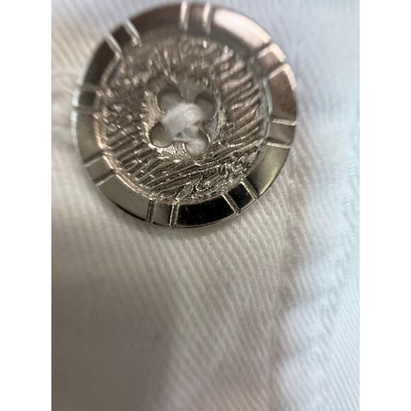 Jacket Tudor court size 4x women's White denim  2 big pockets dirty spots - Picture 6 of 16